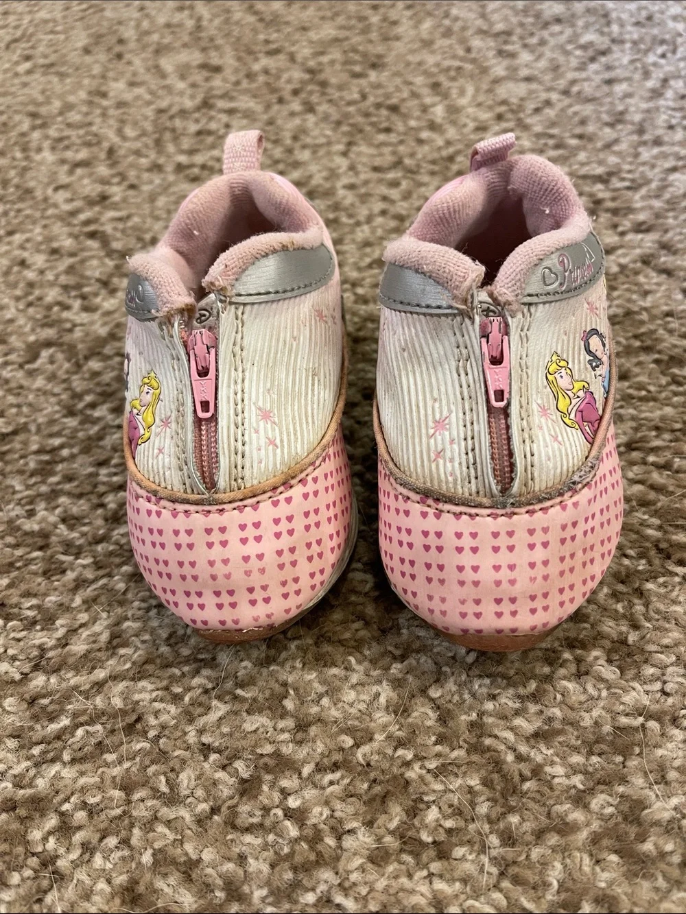 Vintage Y2K Disney Princess Toddler Zip Shoes Sneakers Size 4